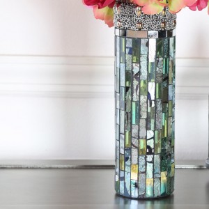 Fleur De Lis Living Croce Lit Mosaic Table vase FDLV3140